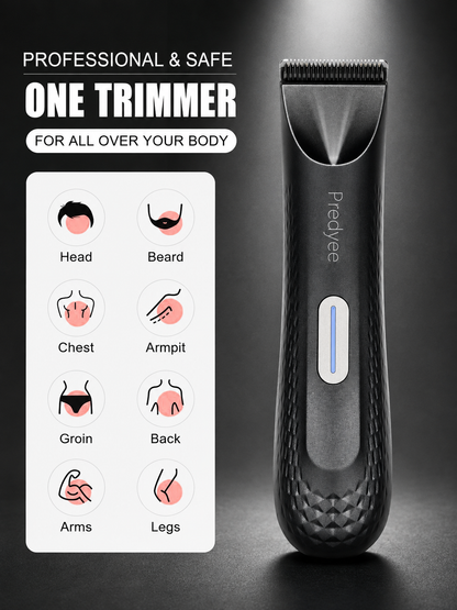 Men's Body Groomer — Waterproof Trimmer with Replaceable Ceramic Blade
